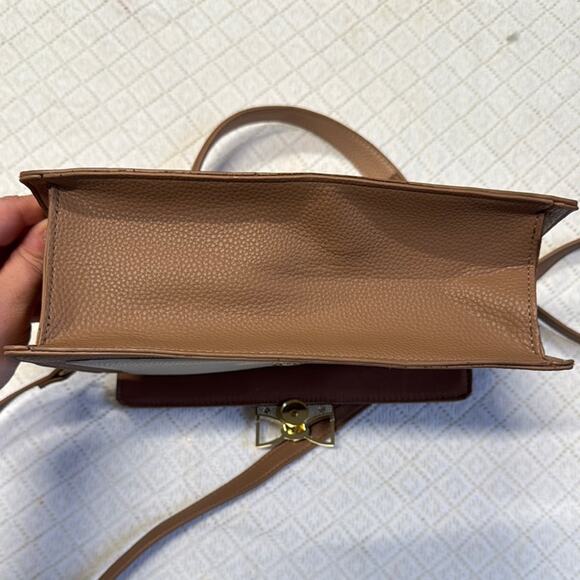 Nanette Lepore Crossbody Bag in Brown and Cream with Modern Design - Picture 7 of 16